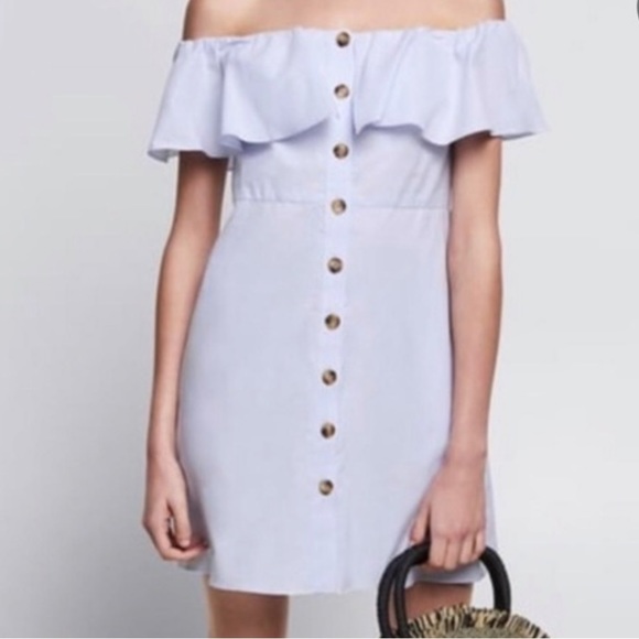 LIKE NEW! Zara off the shoulder ruffle dress - Picture 2 of 7